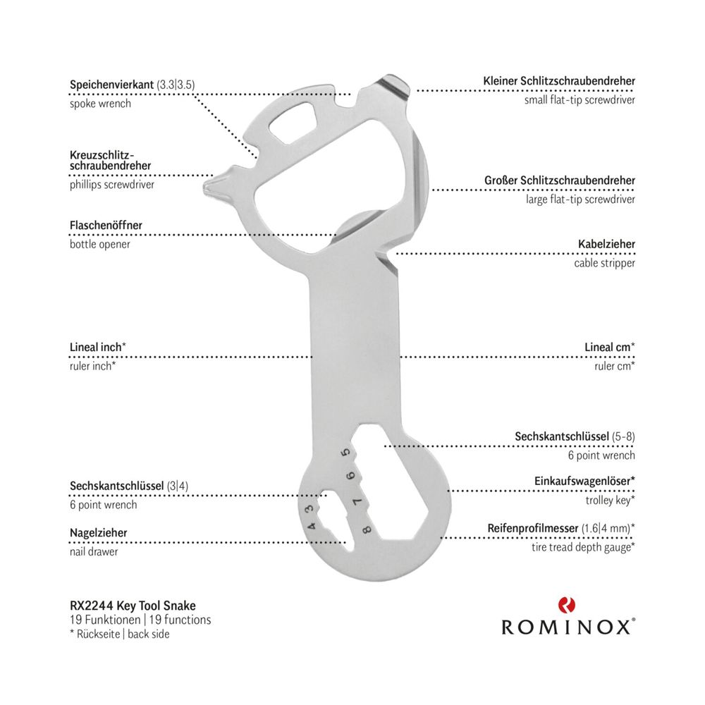 Geschenkartikel: ROMINOX® Key Tool Snake (19 Funktionen) im Motiv-Mäppchen Deutschland Fan Jubelverstärker