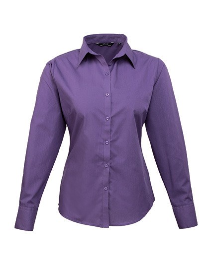 Premier Workwear - Women´s Poplin Long Sleeve Blouse - Purple