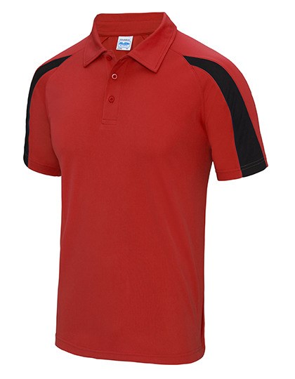 Just Cool - Contrast Cool Polo - Fire Red, Jet Black