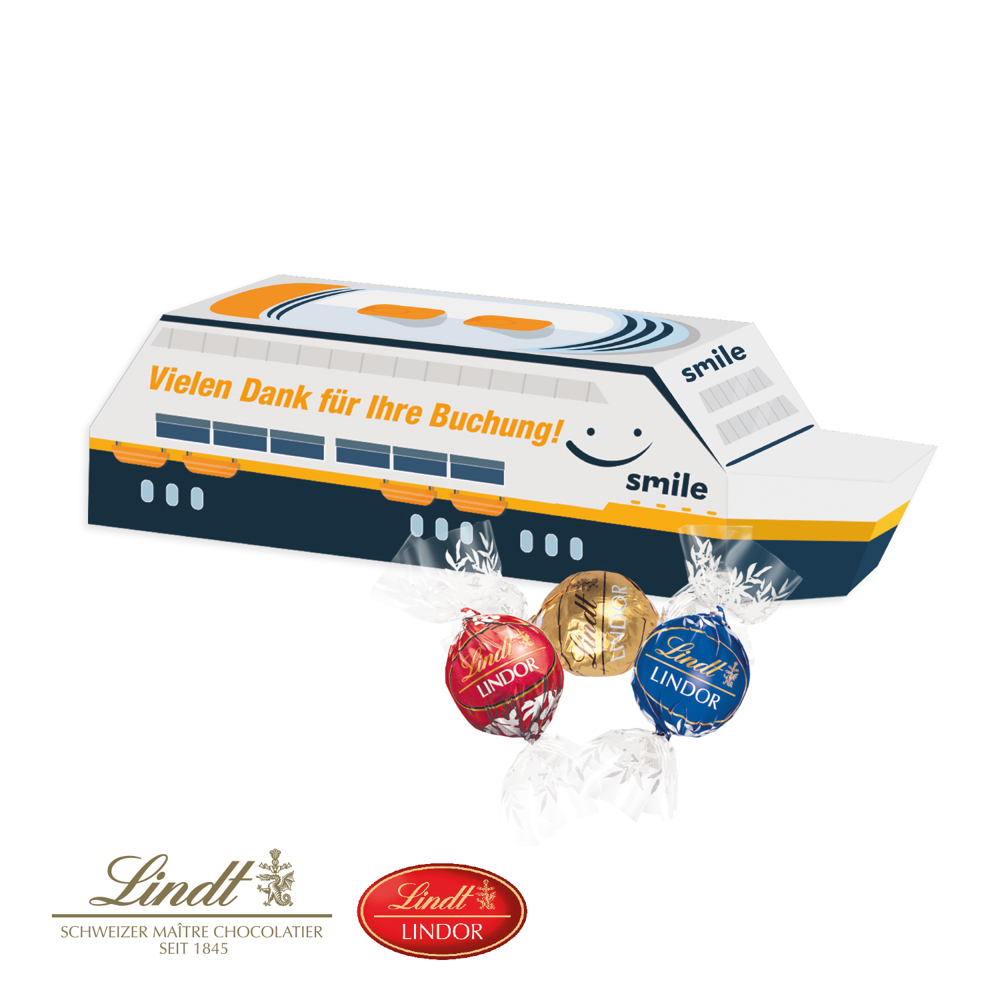 3D Präsent "Schiff" mit Lindt Lindor Pralinés