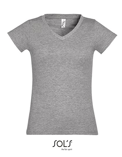 SOL´S - Women´s V-Neck-T-Shirt Moon - Grey Melange