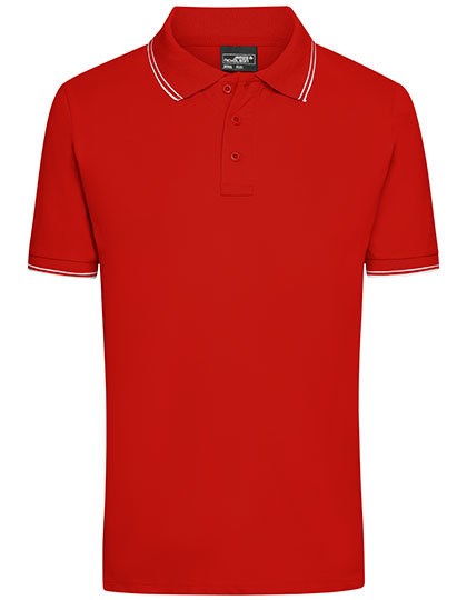 Daiber - Men´s Polo - Tomato, White