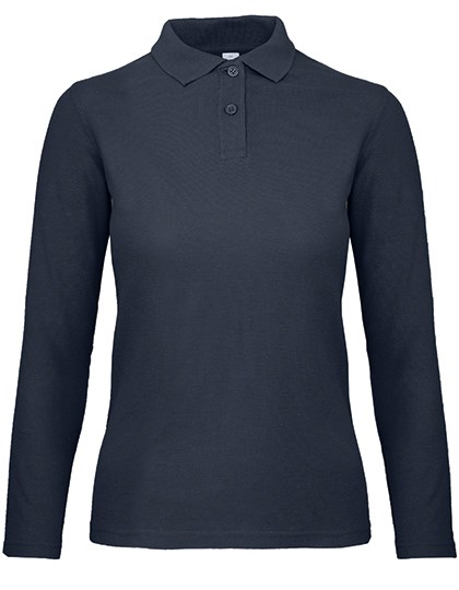 B&C BE INSPIRED - Women´s Long Sleeve Polo ID.001 - Navy