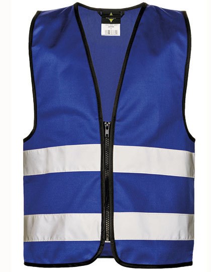 Korntex - Kids´ Hi-Vis Safety Vest With Front Zipper Aalborg - Royal Blue
