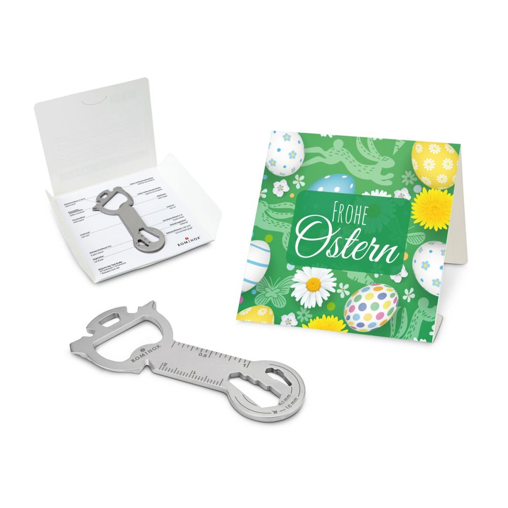 Geschenkartikel: ROMINOX® Key Tool Snake (19 Funktionen) im Motiv-Mäppchen Frohe Ostern