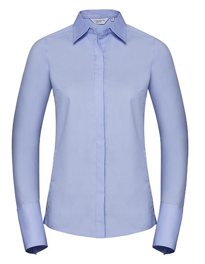 Russell Athletic Collection - Ladies' Long Sleeve Fitted Ultimate Stretch Shirt - Bright Sky