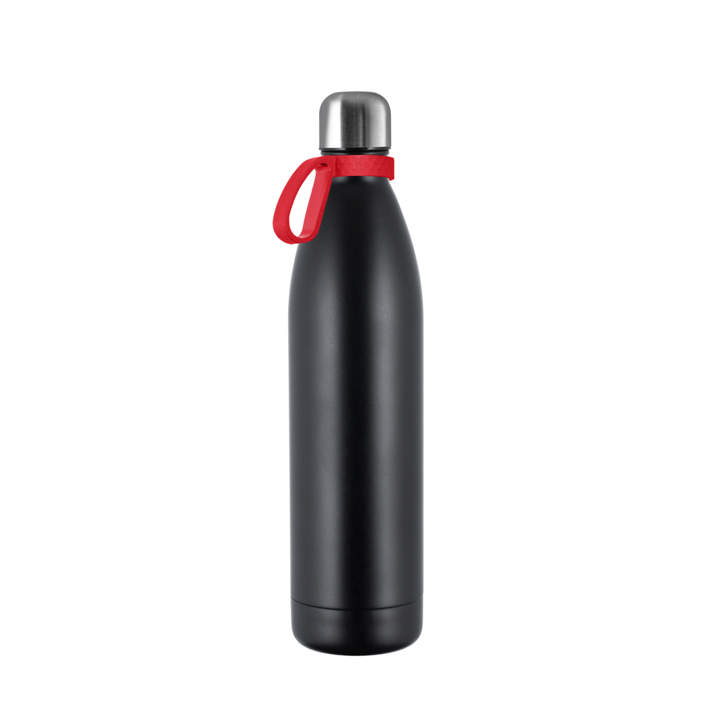 Thermotrinkflasche RETUMBLER-NIZZA XL - schwarz, silber, rot