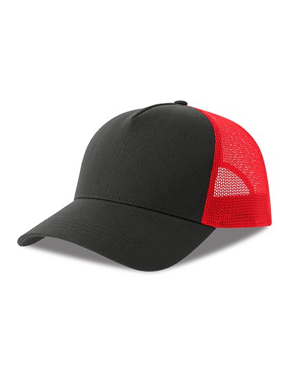 Atlantis - Rapper Cotton-S Cap - Dark Grey, Red