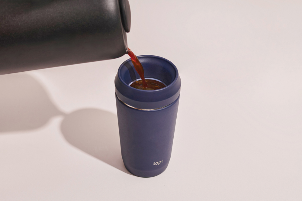 Topl-Trinkbecher aus rec. Stahl mit 360-Grad-Deckel 354ml