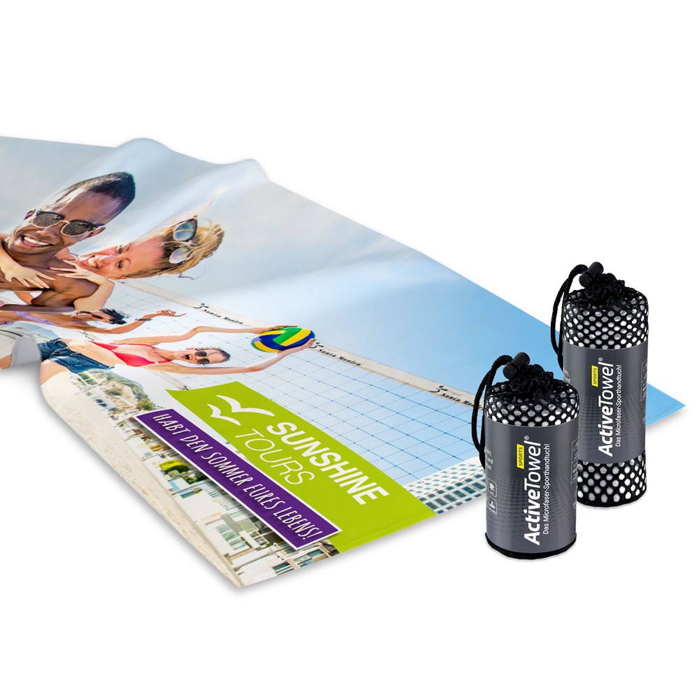 ActiveTowel® Sports 130x70 cm mit individueller Papierbanderole, All-Inclusive-Paket