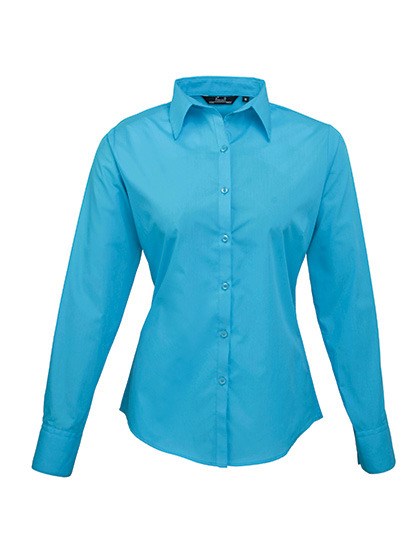Premier Workwear - Women´s Poplin Long Sleeve Blouse - Turquoise (ca. Pantone 7703C)