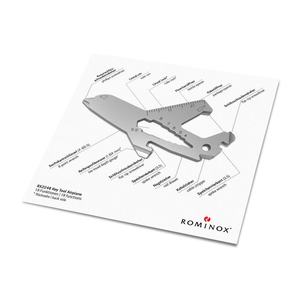 Geschenkartikel: ROMINOX® Key Tool Airplane / Flugzeug (19 Funktionen) im Motiv-Mäppchen Frohe Ostern