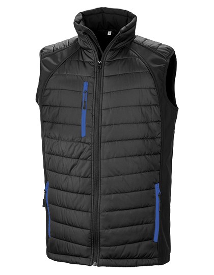 Result Recycled - Recycled Compass Padded Softshell Gilet - Black, Royal