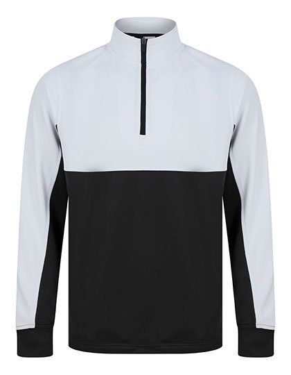 Finden+Hales - Adults 1/4 Zip Tracksuit Top - Black, White