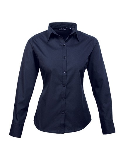 Premier Workwear - Women´s Poplin Long Sleeve Blouse - Navy (ca. Pantone 2378C)