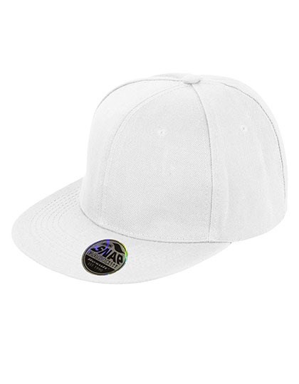 Result Headwear - Bronx Original Flat Peak Snapback Cap - White