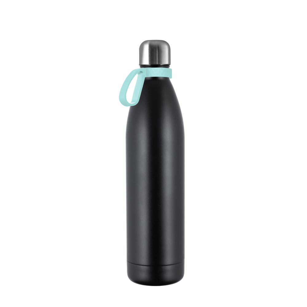 Thermotrinkflasche RETUMBLER-NIZZA XL - schwarz, silber, hellblau