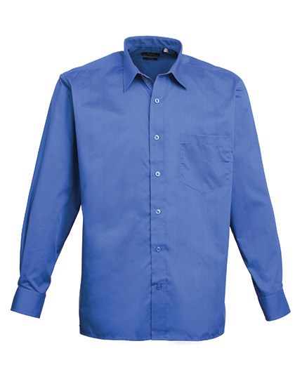 Premier Workwear - Men´s Poplin Long Sleeve Shirt - Royal (ca. Pantone 7686C)