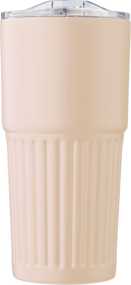 Recycelter doppelwandiger Trinkbecher aus Edelstahl (500 ml) Kael - beige