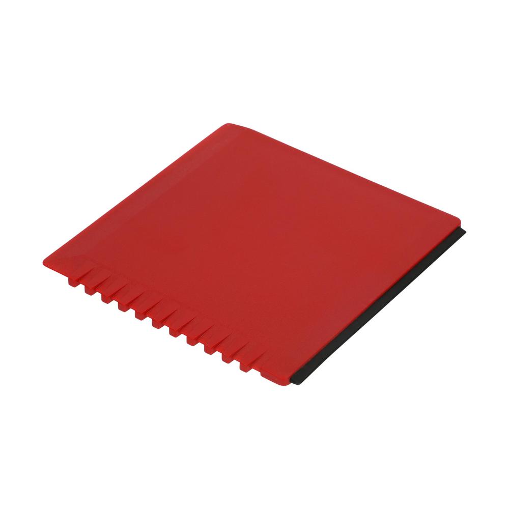 Eiskratzer "Quadrat" mit Wasserabstreifer - standard-rot