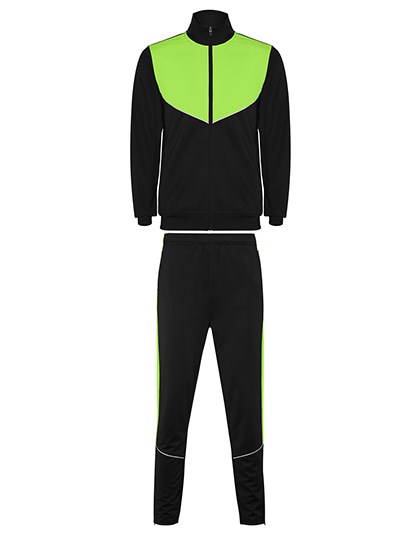 Roly Sport - Kids´ Evans Tracksuit - Black 02, Lime Green 225
