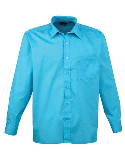 Premier Workwear - Men´s Poplin Long Sleeve Shirt - Turquoise (ca. Pantone 7703C)