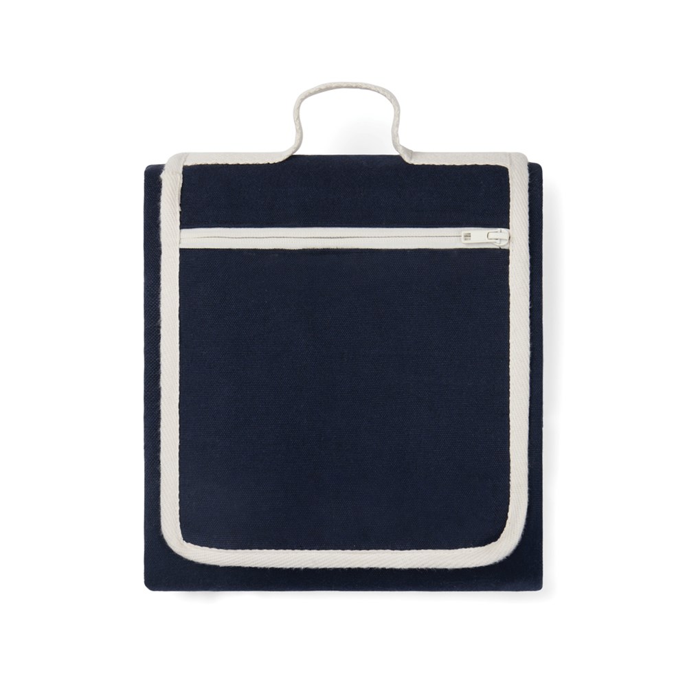 VINGA Volonne AWARE™ Picknickdecke aus recyceltem Canvas - blau, off white (± PMS 19-4011/ ± PMS 11-0606 TPG)