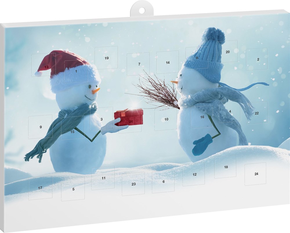 Classic Schkoko-Adventskalender mit Werbeeindruck - Schneemann-Geschenk