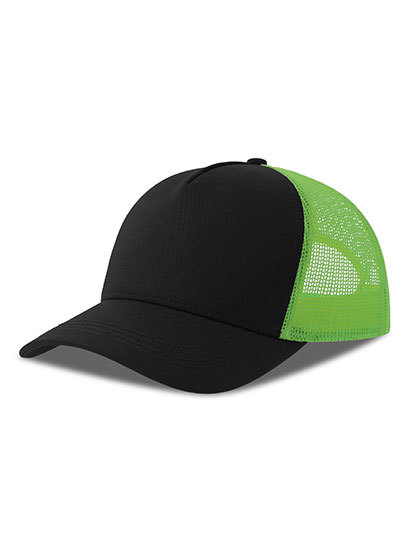 Atlantis - Rapper Cotton-S Cap - Black, Green Fluo