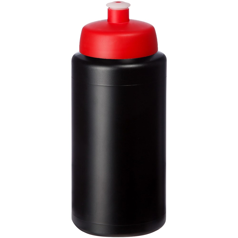 Baseline® Plus grip 500 ml Sportflasche mit Sportdeckel - schwarz, rot