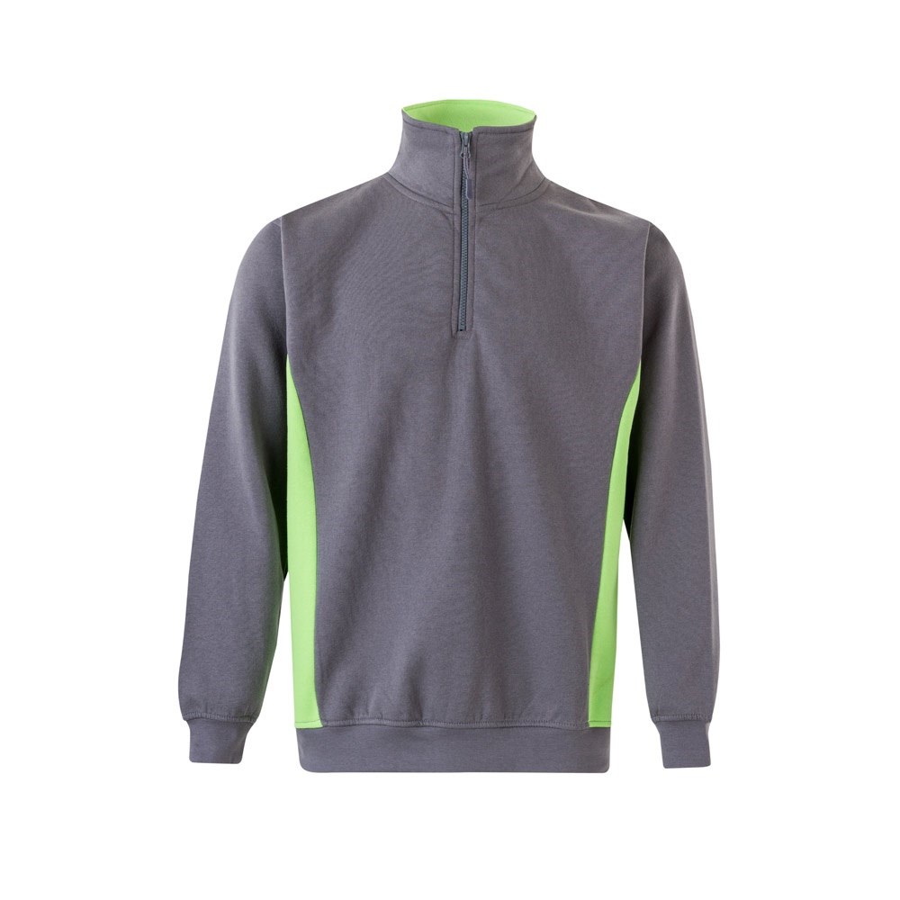 VL SVAROG. Zweifarbiges Frottee-Sweatshirt (260 g/m²), aus Polyester (65 %) und Baumwolle (35 %) - Grau, Grün
