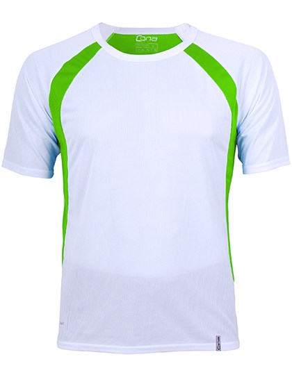 CONA SPORTS - Pace Tech Tee - White, Lime