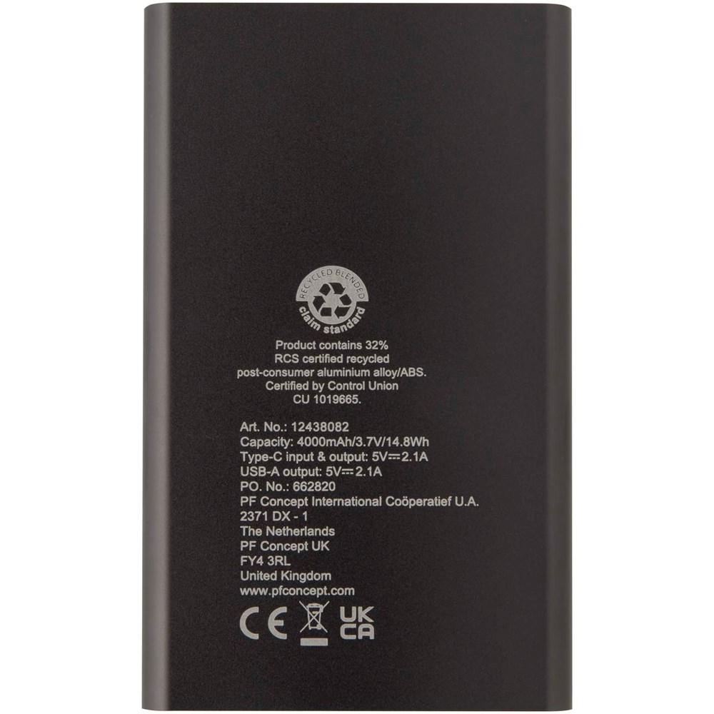 Pep 4000 mAh Type-C Powerbank aus recyceltem Aluminium 