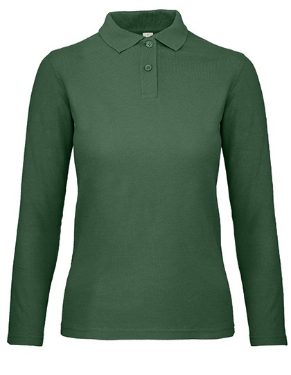 B&C BE INSPIRED - Women´s Long Sleeve Polo ID.001 - Bottle Green