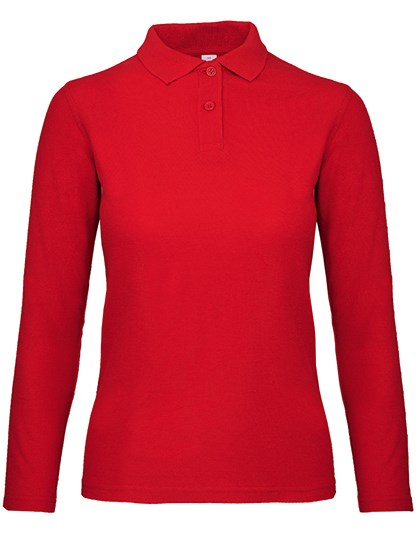 B&C BE INSPIRED - Women´s Long Sleeve Polo ID.001 - Red