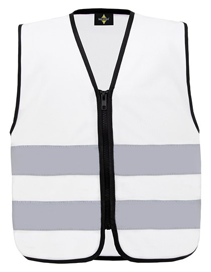 Korntex - Kids´ Hi-Vis Safety Vest With Front Zipper Aalborg - White