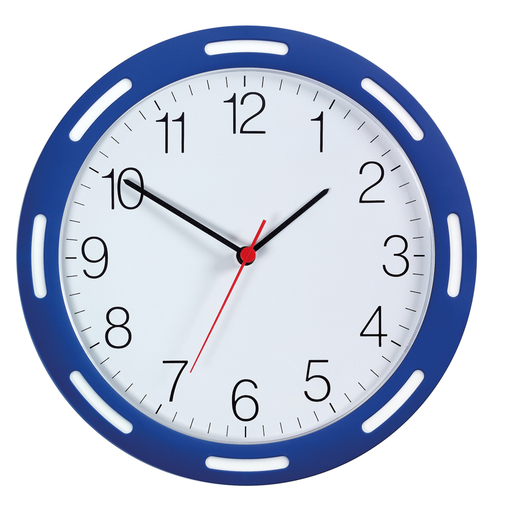 Quarz-Wanduhr U-1248 - blau/weiss