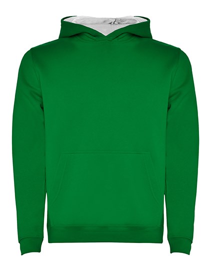 Roly - Kids´ Urban Hooded Sweatshirt - Kelly Green 20, White 01