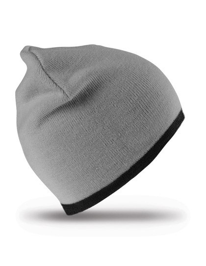 Result Winter Essentials - Soft Feel Cuffless Reversible Beanie - Grey, Black