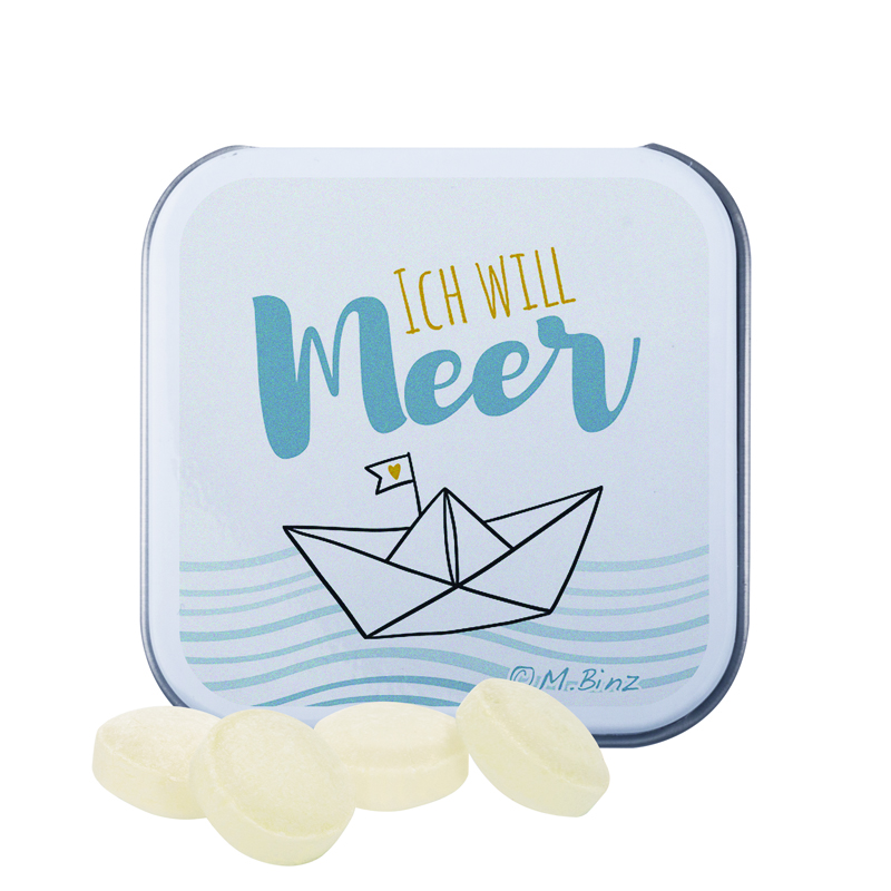 Dose Quadratisch, Mini Bonbons Japanische Minze