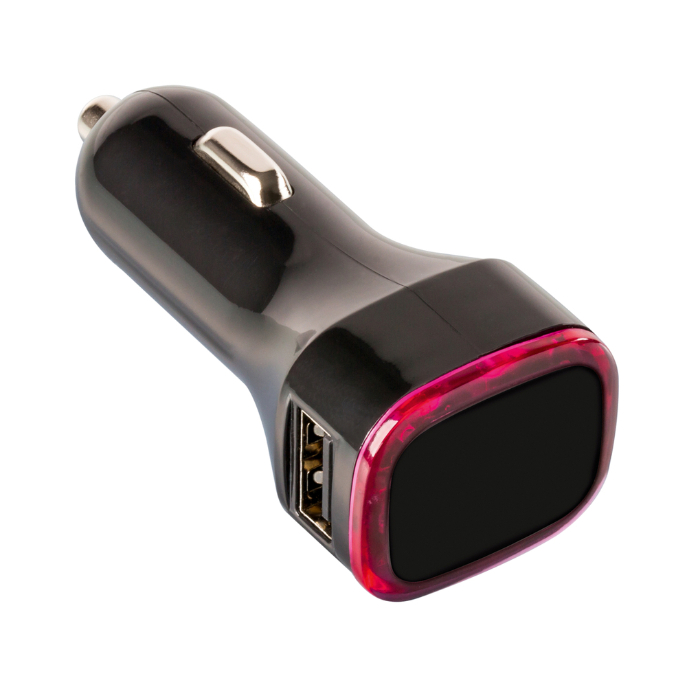 USB-Autoladeadapter COLLECTION 500 - magenta, schwarz / magenta