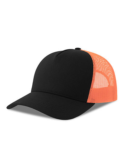 Atlantis - Rapper Cotton-S Cap - Black, Orange Fluo
