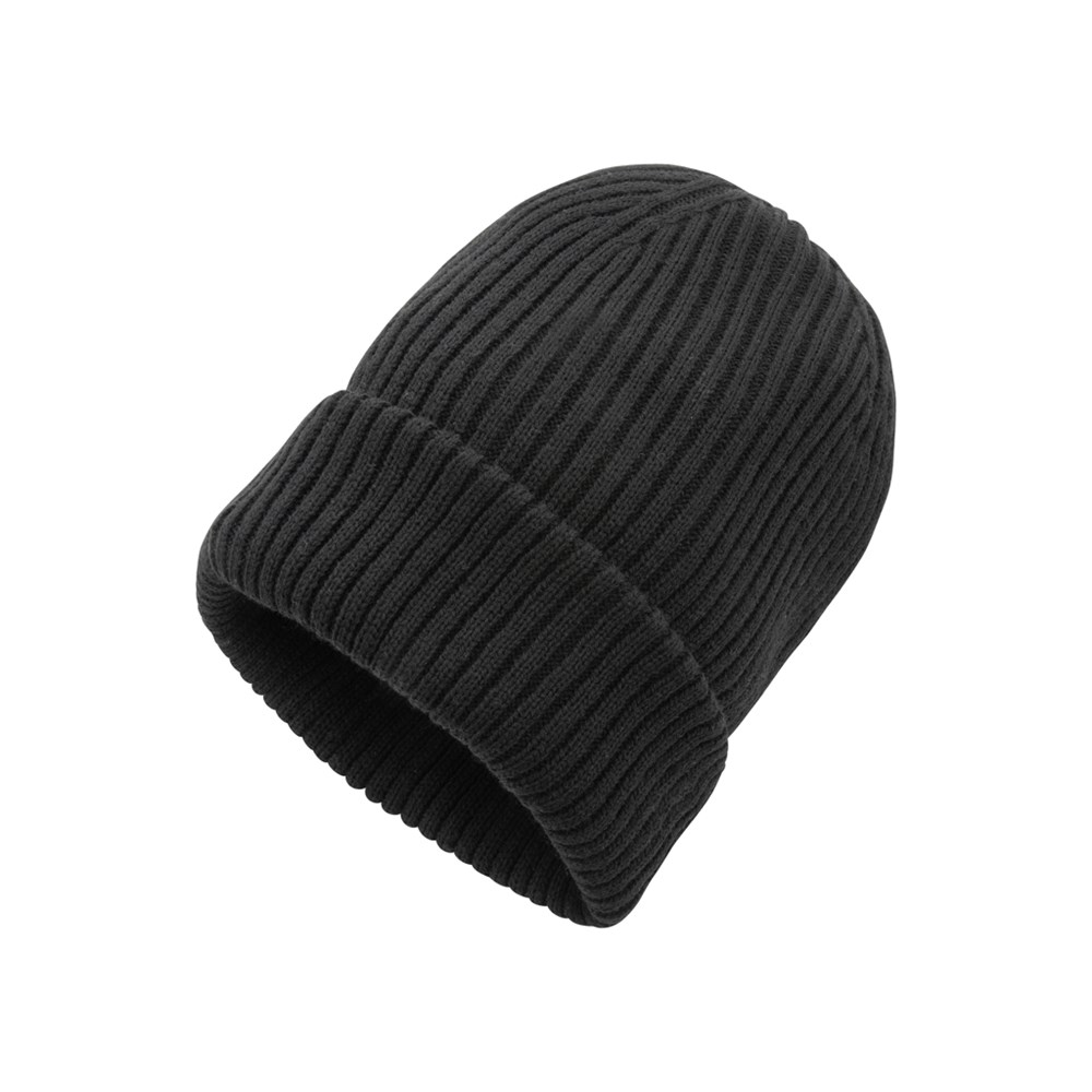 Impact AWARE™ Polylana® doppelt gestrickte Mütze - schwarz (± PMS Black)