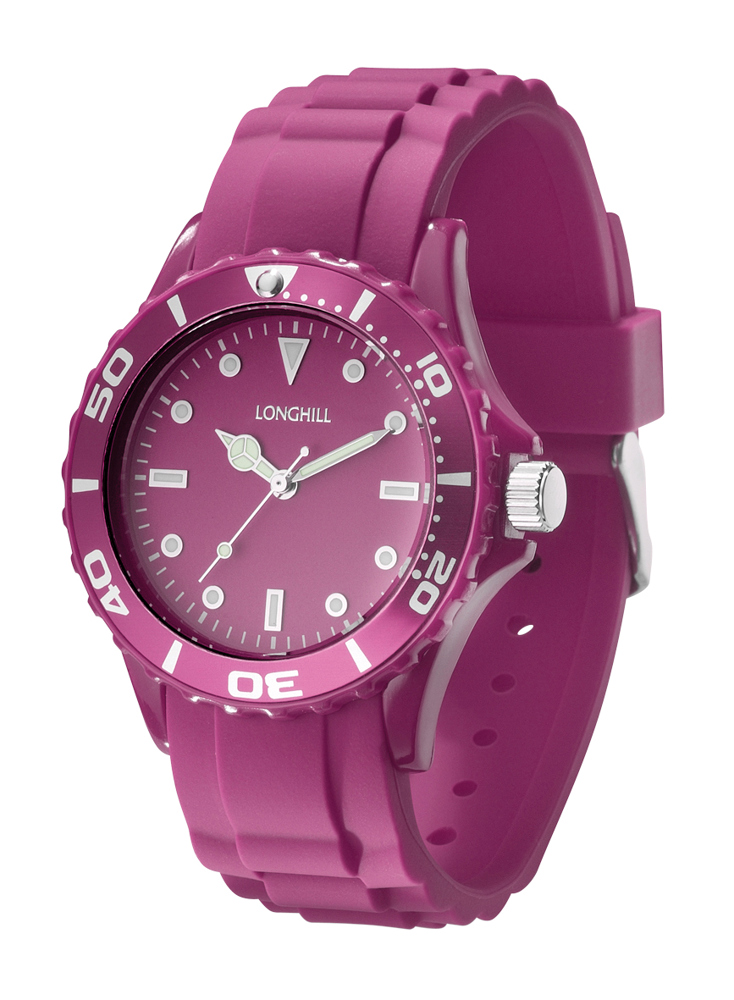 Kunststoffuhr LOGI LADY - Fuchsia