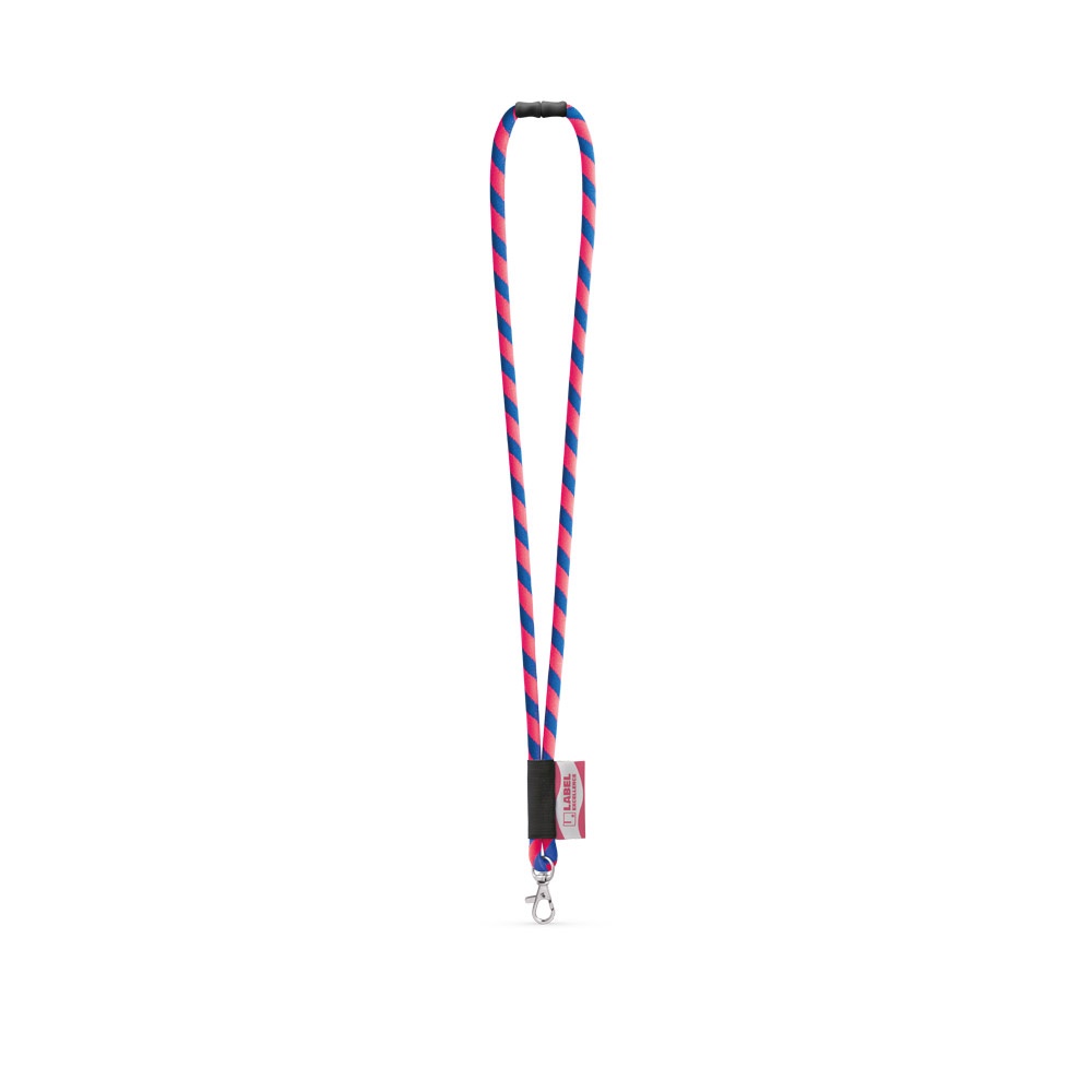 WISBECH. Lanyard aus Polyamid - Rosa Hexachrome, Königsblau