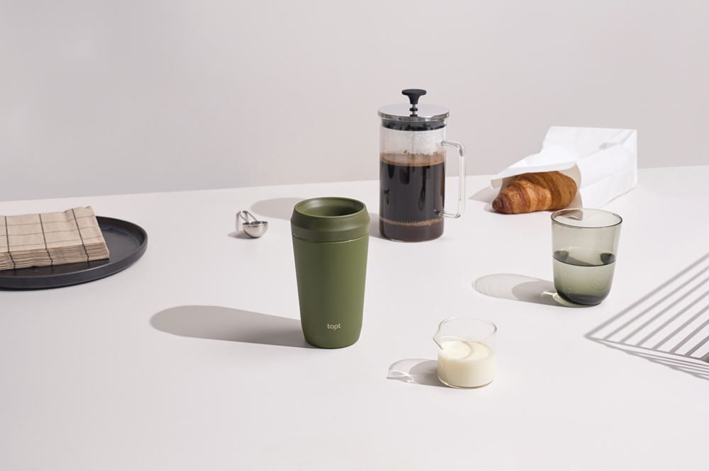 Topl-Trinkbecher aus rec. Stahl mit 360-Grad-Deckel 354ml