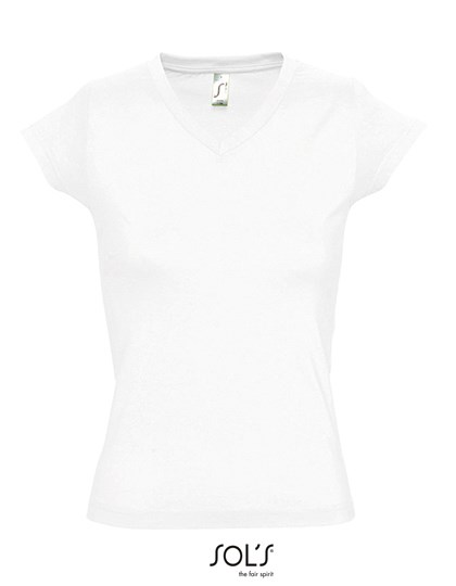 SOL´S - Women´s V-Neck-T-Shirt Moon - White