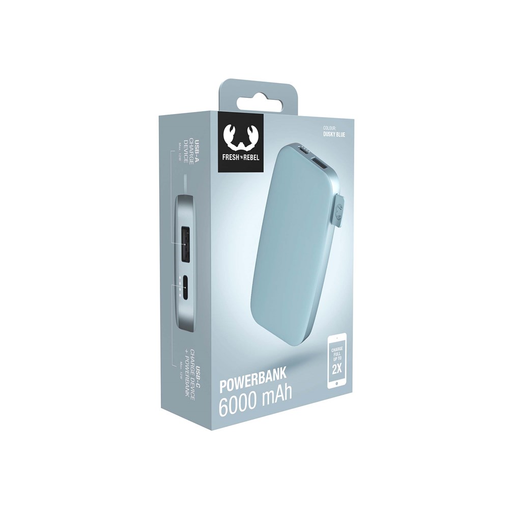 Fresh 'n Rebel Powerbank 6000 mAh USB-C Dusky Blue