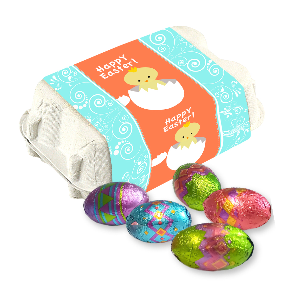 Schoko Ostereier, ca. 40g, Eierkarton