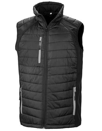 Result Recycled - Recycled Compass Padded Softshell Gilet - Black, Grey